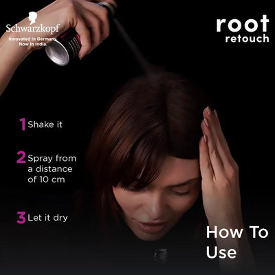 Schwarzkopf Root Retouch Temporary Root Cover Spray for Instant Grey Coverage - Dark Brown 70g