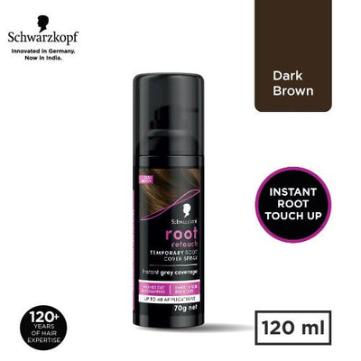 Schwarzkopf Root Retouch Temporary Root Cover Spray for Instant Grey Coverage - Dark Brown