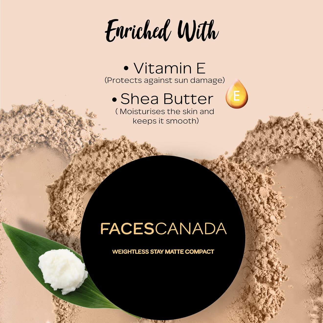 Faces Canada  Weightless Stay Matte Compact SPF20 Vitamin E & Shea Butter (02,03,04)