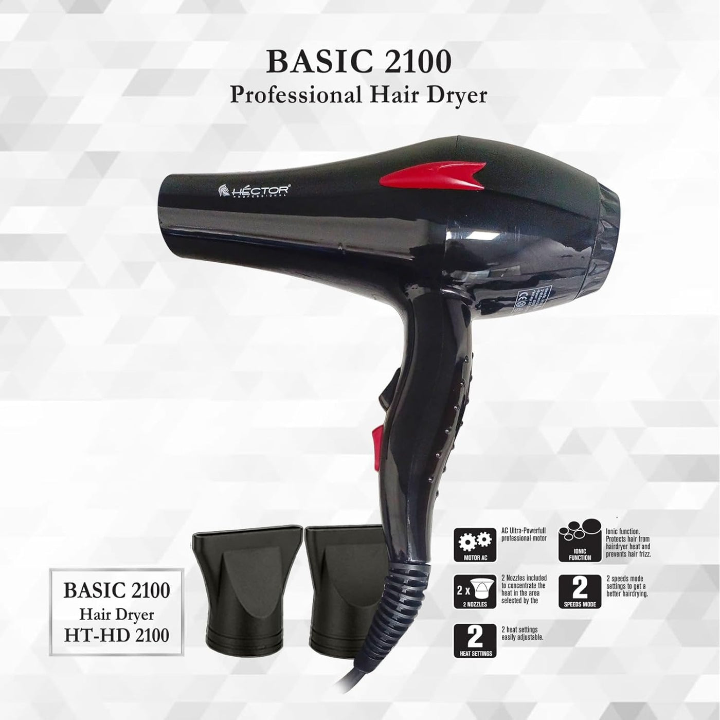 Hector Basic Hair Dryer | Compact & Efficient Hair Styling Tool