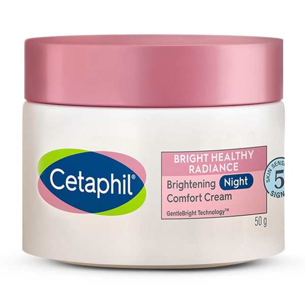 Cetaphil Brightening Night Comfort Cream - 50 G For Dark Spots, Uneven Skin Tone| Hyaluronic Acid & Niacinamide| Fragrance Free| Dermatologist Recommended