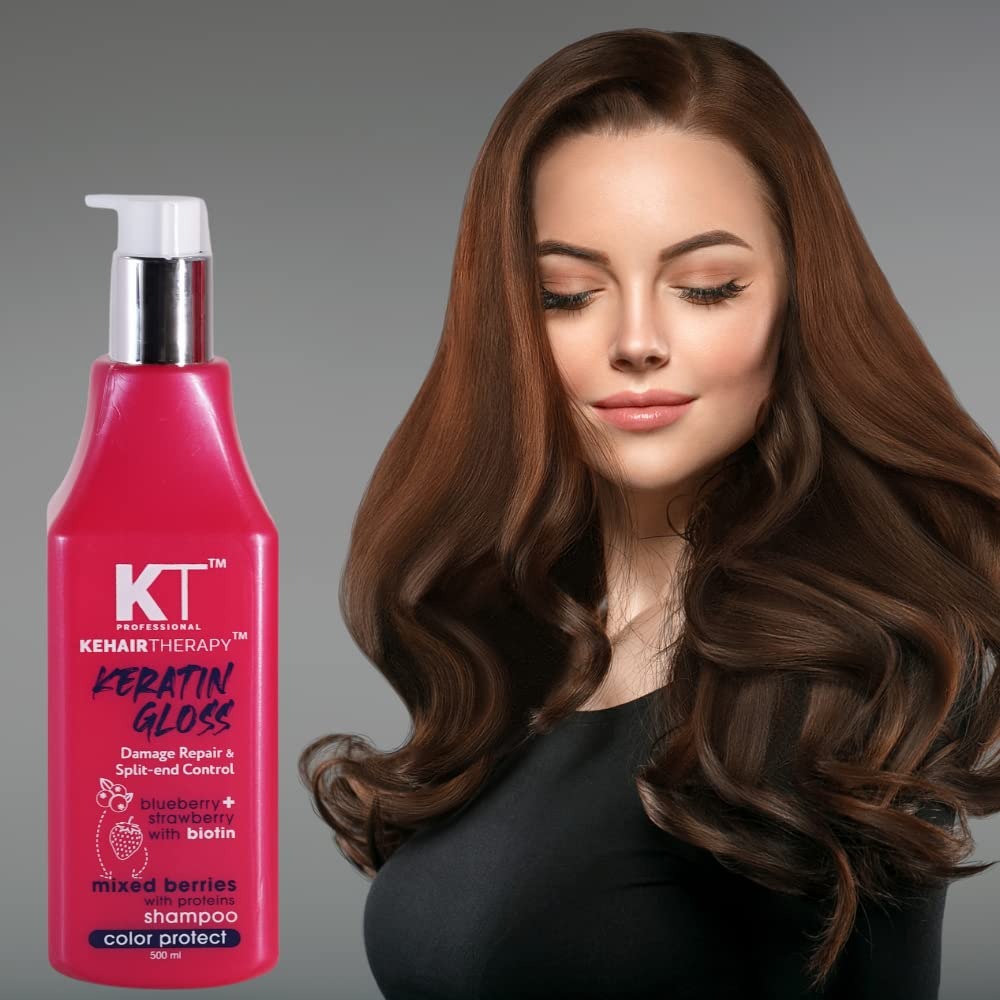 KT Professional Keratin Gloss Damage Repair & Split End Control Shampoo 1L