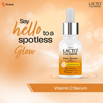 Lacto Calamine Vitamin C Face Serum | 98% Pure Vitamin C Complex | 30ml | Niacinamide & Vitamin E for Glowing Skin | Dark Spot Reduction & Moisturization