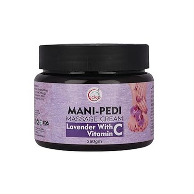 Caleo 100% Natural Deep Cleanse Lavender Meni Pedi Massage Cream For Visibly Glowing Skin All Skin Types (Pack of 1, 250 gram)