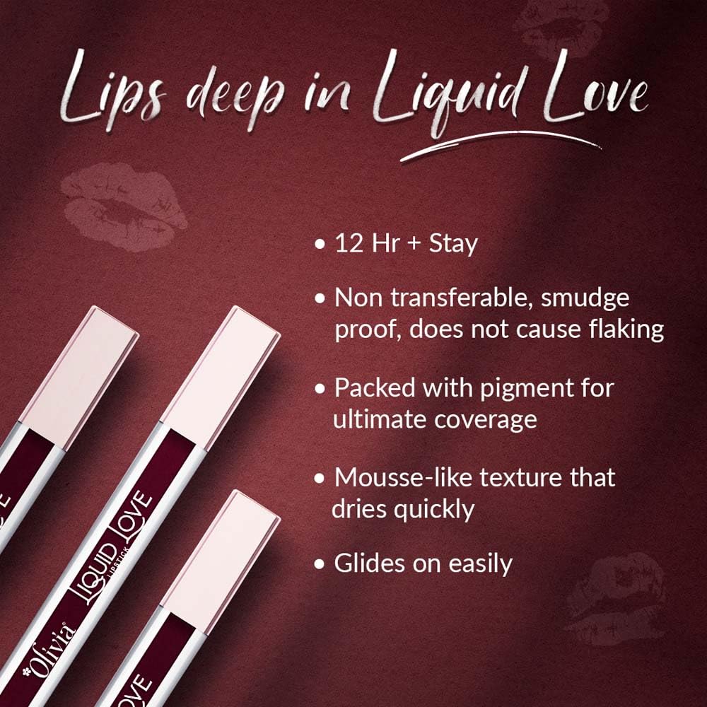 Oliva Liquid Lipstick | 12HR Long-lasting Matte Lipstick (1 to 12)