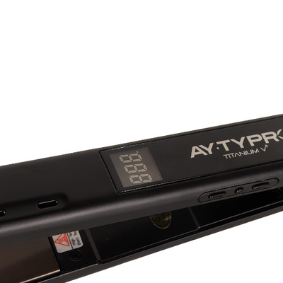 AYTY PRO Hair Straightener Titanium V+ With Black Titanium Plates (Black)