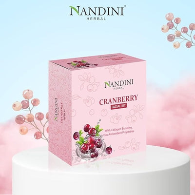 Nandini Herbal Cranberry Facial Kit, For Skin Brightening and Tightening. 250 gm