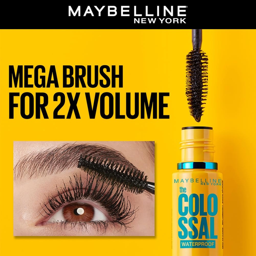 Maybelline New York Volume Express Colossal Mascara - Waterproof, Black, 10 ml