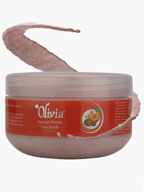 Olivia Apricot -Walnut Natural Skin Care Face Scrub 400g for Daily Use Shine & Rejuvenate, face scrub 400gm