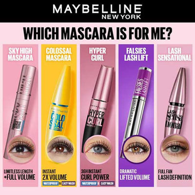 Maybelline New York Volume Express Colossal Mascara - Volumizing &amp; Lengthening, Washable, Black