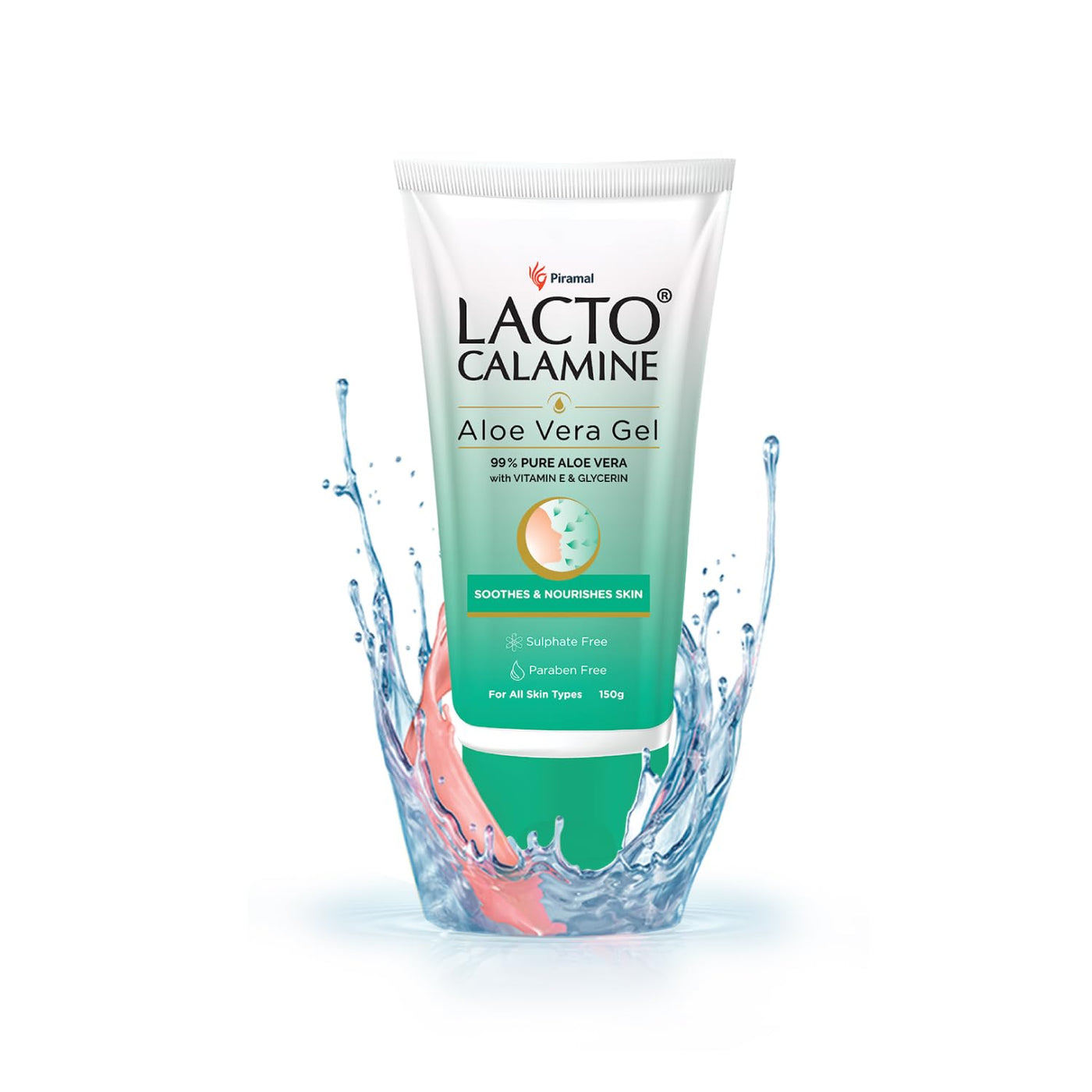 Lacto Calamine Aloe Vera Gel for Face & Body - 150g | Hydrating Moisturizer with Aloe Vera, Vitamin E & Glycerin