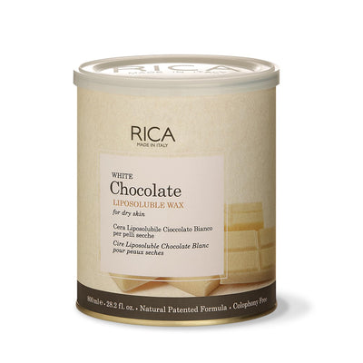 Rica White Chocolate Liposoluble Wax for Dry Skin with Glyceryl Rosinate, Natural Beeswax and Zinc Oxide (800g)