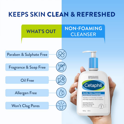 Cetaphil Gentle Skin Cleanser for Dry to Normal, Sensitive Skin - 250 ml