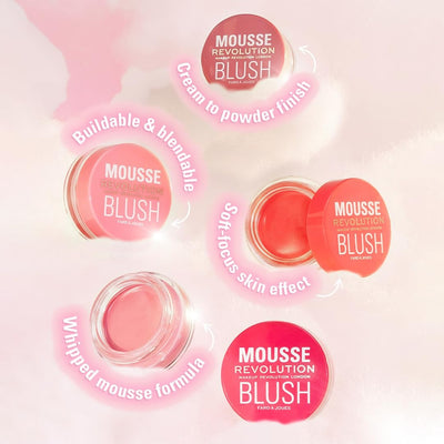 Makeup Revolution Mousse Blusher - Grapefruit Coral (6g)