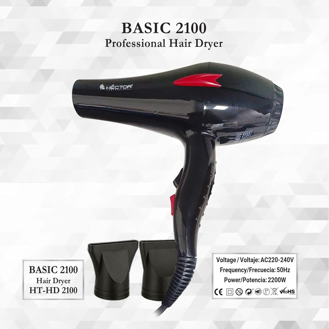 Hector Basic Hair Dryer | Compact & Efficient Hair Styling Tool