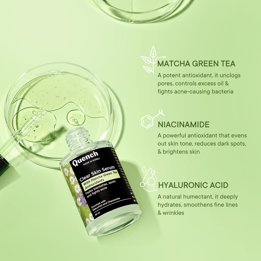 Quench Clear Skin Serum with Matcha & Niacinamide - 30ml