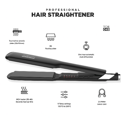 TORLEN PROFESSIONAL TOR 049 Hair Straightener - Tourmaline Ceramic 3D Floating Wide Plates For Long Thick & Ethnic hair | Ultra quick Heat-Up & Adjustable Temperature 130 to 230 C | For Keratin & Rebonding