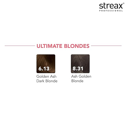 Streax Professional Argan Secrets Permanent Hair Colourant Cream - Ash Golden Blonde 8.31 (Enriched with Argan Oil) For All hair types, 60 gm