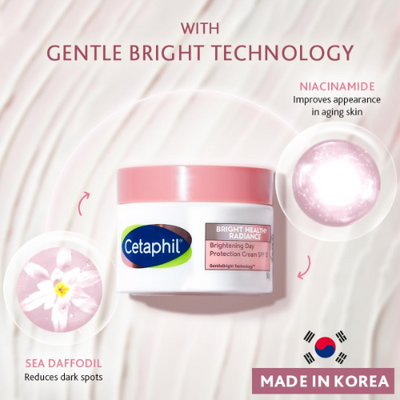 Cetaphil Brightening Day Protection Cream SPF 15-50 g, Day Cream for Dark Spots, Uneven Skin Tone, Niacinamide, Sea Daffodil, Fragrance Free