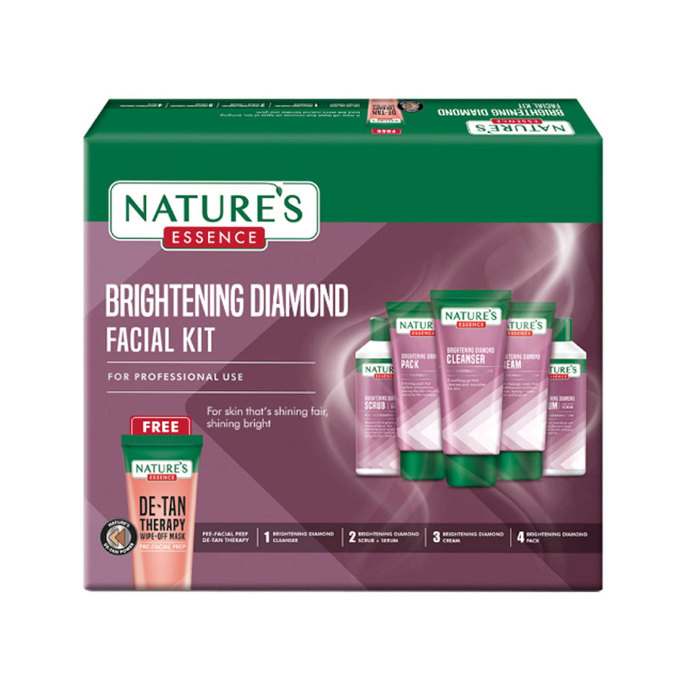 NATURES ESSENCE Advanced Brightening Diamond Facial Kit, 230G