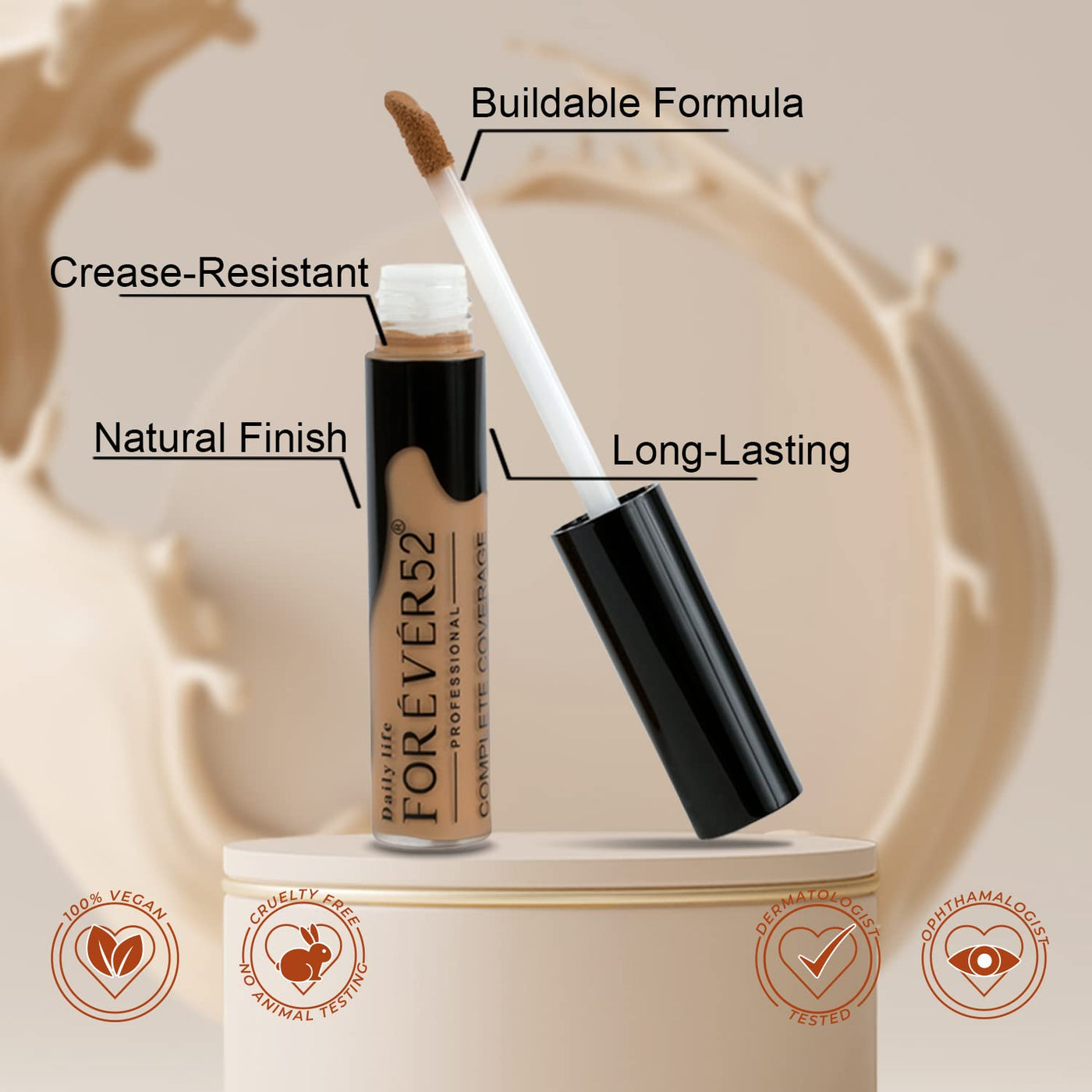 Daily Life Forever52 Easily Blendable Concealer for Face Makeup (Iced Coffee) Natural finish,Liquid Light Weight Concealer-COV003