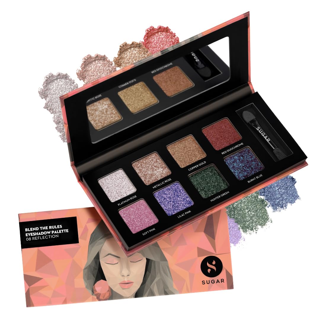 SUGAR Cosmetics Blend The Rules - Eyeshadow Palette 08 Reflection | PowderParaben-Free, Multicolor, Matte Finish