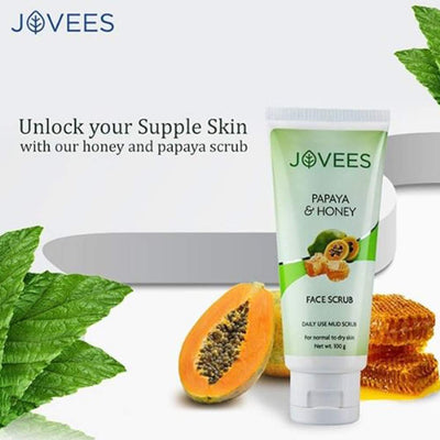 Jovees Herbal Papaya & honey Face Scrub For Normal to Dry Skin 100gm