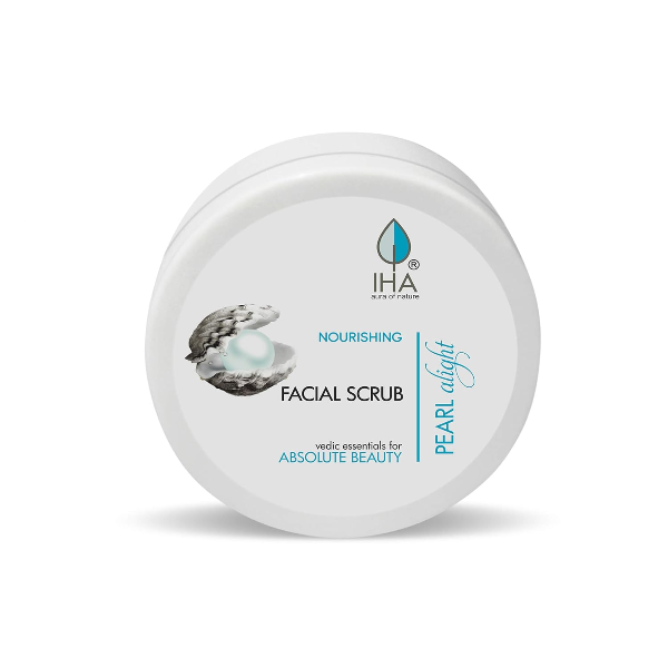 IHA Pearl Alight Facial Scrub - Herbal Skin Nourishing Face Scrub, Blackhead Removal, Exfoliation and Depigmentation for Glowing Skin - Skin Lightening Face Scrub for Women, Normal to Dry Skin - 500G Scrub  (500 g)