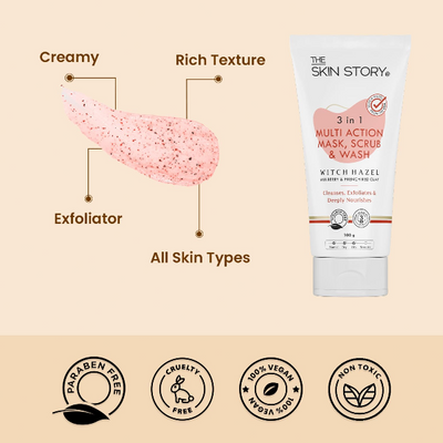 The Skin Story The Skin Story 3 in 1 Wash, Scrub & Pack, 100g