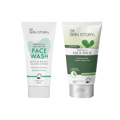 The Skin Story Moringa & Shea Butter Face wash is an antioxidant. It helps fight against oxidative stress and detoxifies the skin. Cleanser, Tightens and Refines Pores (100ml)