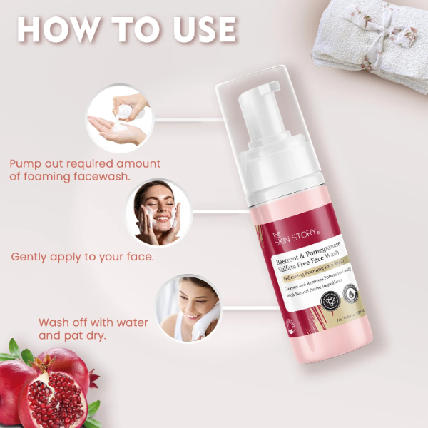 The Skin Story Pore Cleansing Foaming Face Wash With Beetroot & Pomegranate For Damage Repair 100ml