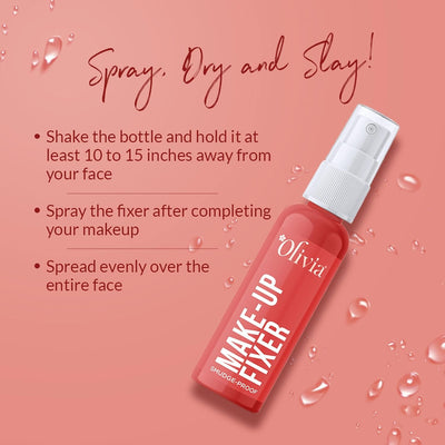 Olivia Smudgeproof Makeup Fixer | Long-Lasting Spray | 50ml