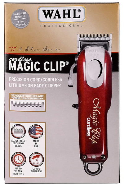 Wahl India 08148-324 Cord/Cordless India Professional Magic Clipper; 0.5-1.2 mm cutting lengths; 90 minute run time; Maroon