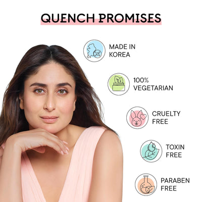 Quench Ultra Light Moisturizer with 2% Niacinamide, Cherry Blossom & Pearl Extracts| Brightens Skin, Calms Inflammation and Prevents Signs of Ageing| Made in Korea| For All Skin Types (50ml)