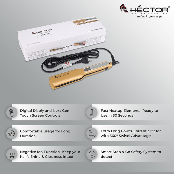 Hector Professionals, Hair Straightener iTouch HT-963B(Gold, White) KIng