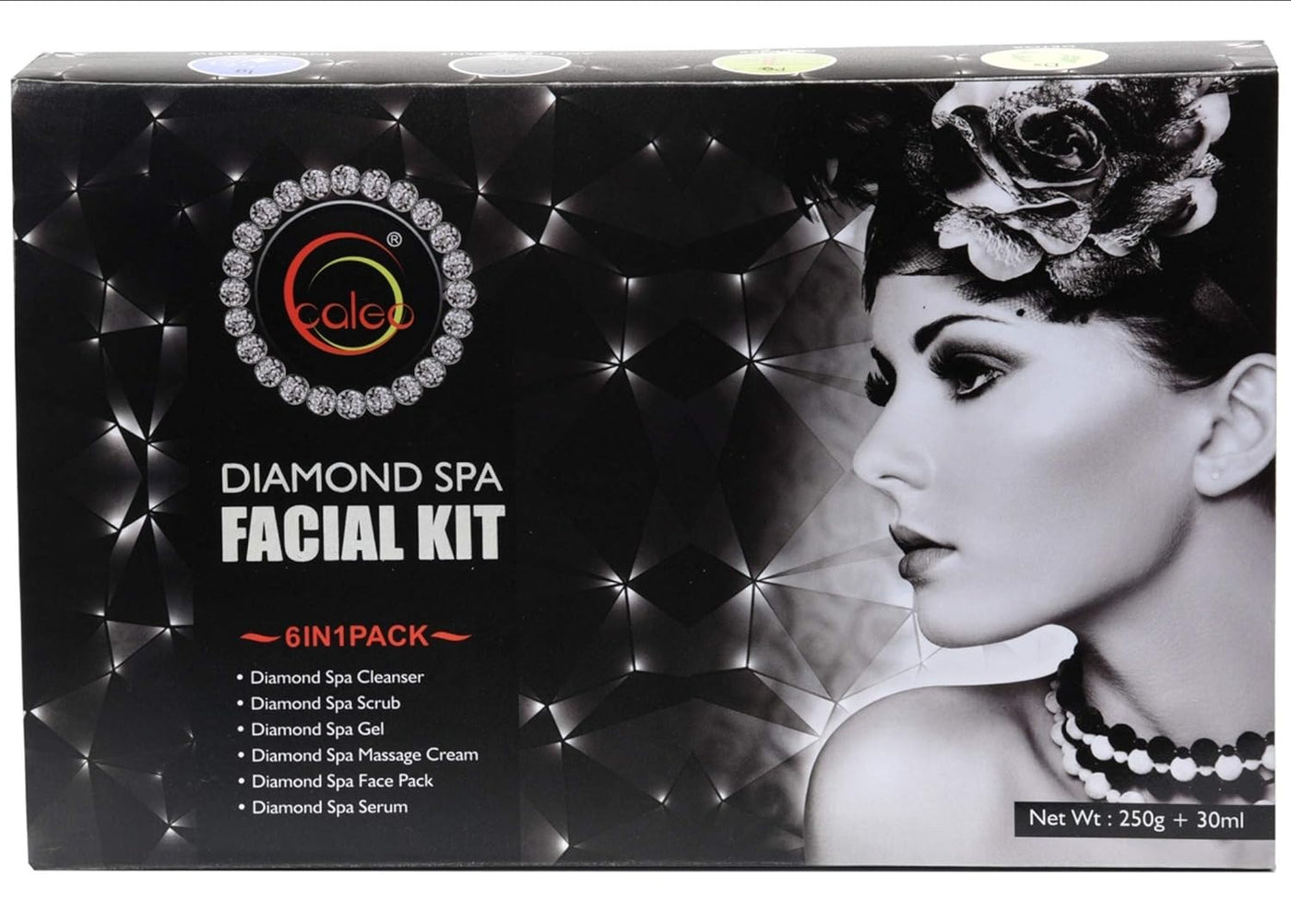 Caleo Diamond SPA Facial Kit 6 in 1 Pack - 250g + 30ml