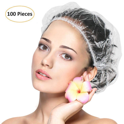 eAmaze Shower Cap (Pack of 100) – Reusable, Larger & Thicker Waterproof Hair Bath Caps