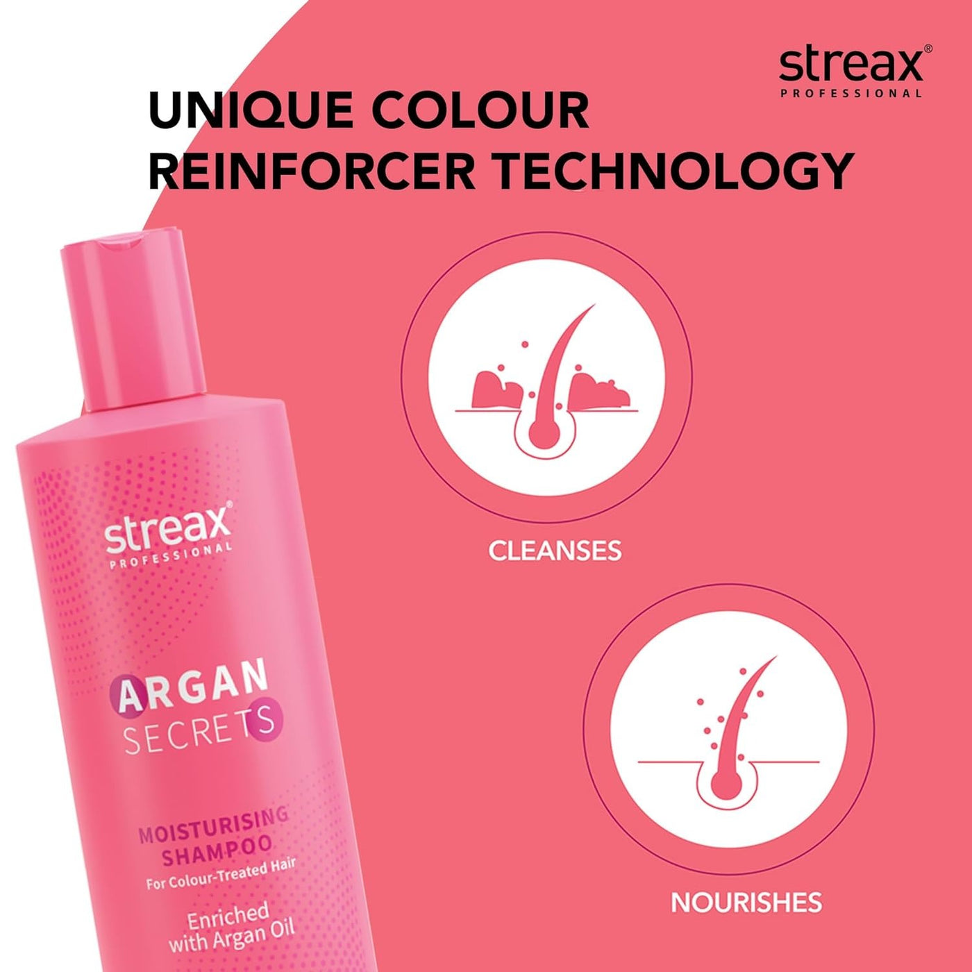 Streax Professional Argan Secrets Colour Protect Shampoo(1.5Ltr)