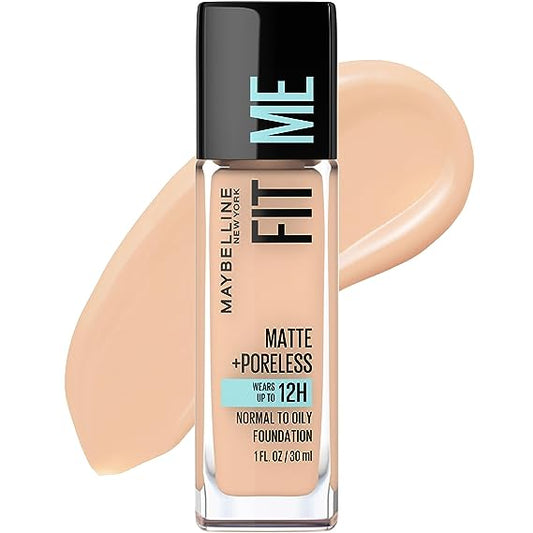 Maybelline New York Fit Me Matte+Poreless Liquid Foundation, 125 Nude Beige, 30ml