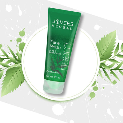 Jovees Herbal Neem Face Wash With Neem & Tea Tree Extracts | For Oily & Acne Prone Skin | 120 ML