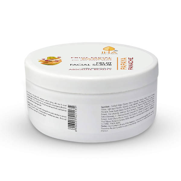 IHA Papaya Panache Facial Scrub - Herbal Fruit Face Scrub, Tan Removal, Exfoliation and Depigmentation for Glowing Skin - Skin Moisturising Face Scrub for Women, Normal to Dry Skin - 500G