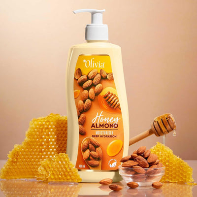 Olivia Honey Almond Deep Hydration Body Lotion | For Soft, Nourishing & Glowing Skin | 400ml