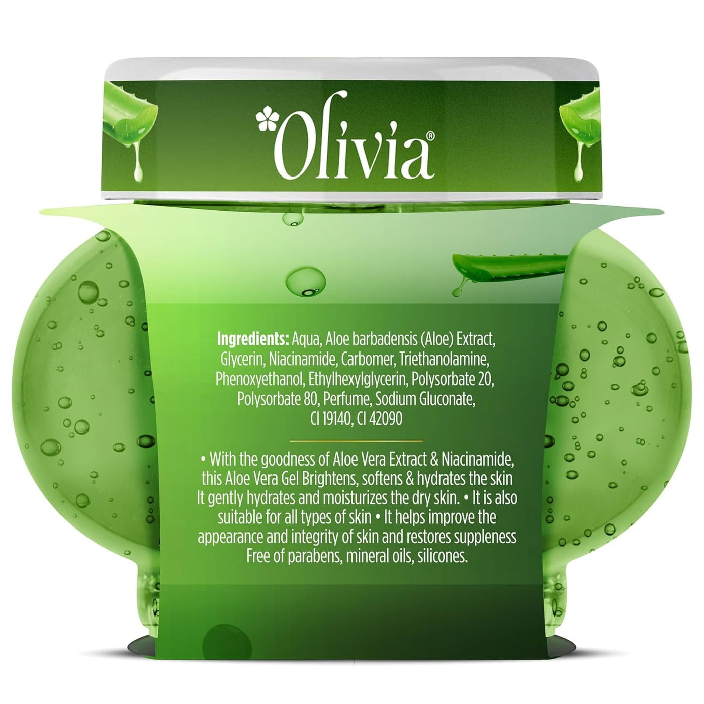 Olivia Moisture Rich Aloe Vera Gel with Aloe Vera Extracts | For Healthy & Smooth Skin | 140g