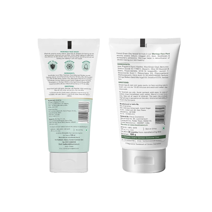 The Skin Story Moringa & Shea Butter Face wash is an antioxidant. It helps fight against oxidative stress and detoxifies the skin. Cleanser, Tightens and Refines Pores (100ml)