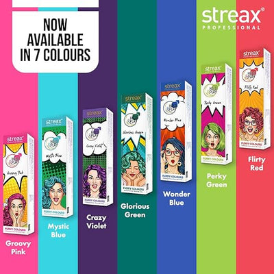 Streax Professional Ammonia-Free, Peroxide-Free Hold and Play Funky Colours Crazy Cream - Groovy Pink