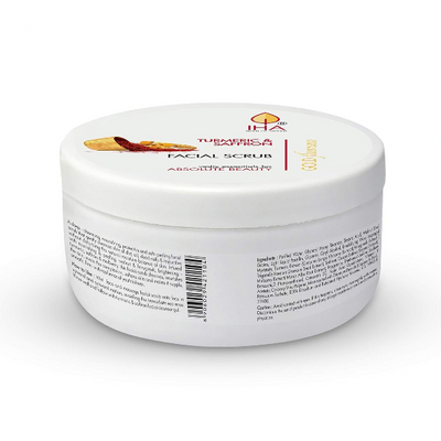 IHA Gold Fluoresce Facial Scrub - Herbal Face Scrub with Turmeric and Saffron, Clearing Impurities, Exfoliation and Depigmentation for Glowing Skin - Skin Lightening Face Scrub for Women, Normal to Dry Skin - 500G