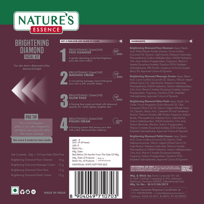 NATURES ESSENCE Advanced Brightening Diamond Facial Kit, 230G