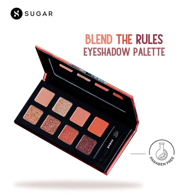 SUGAR Cosmetics Blend The Rules - Eyeshadow Palette 01 Flawless | PowderParaben-Free, Multicolor, Matte Finish