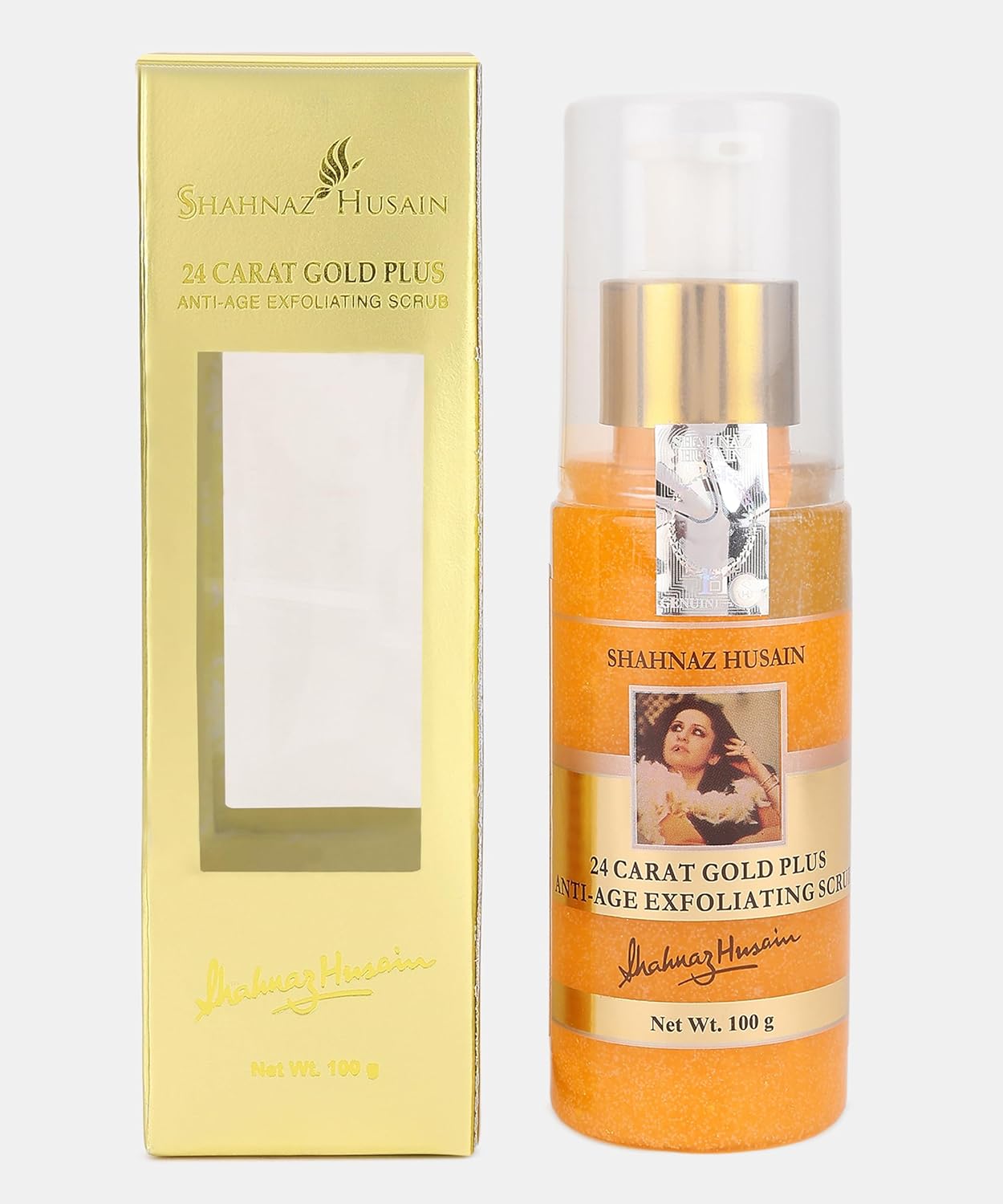 Shahnaz Husain 24 Carat Gold Anti Age Exfoliating Scrub, 100g, Golden