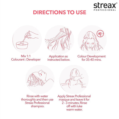 Streax Professional Argan Secrets Permanent Hair Colourant Cream - Natural Black 1 (Enriched with Argan Oil) 90 gm